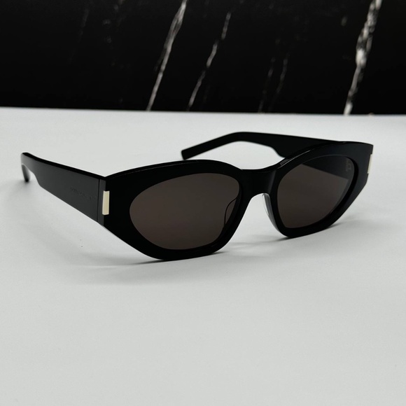 NEW SL638 001 SAINT LAURENT BLACK CAT EYE SL 638 001 WOMEN SUNGLASSES - Picture 5 of 12